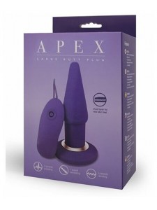 Анальная пробка с вибрацией Apex Butt Plug Large 15 см, фиолетовый